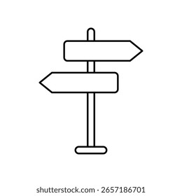 Signpost icon featuring directional arrows in outline, filled, and minimal styles for navigation and wayfinding on a white background