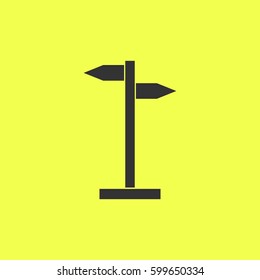 Signpost icon flat. Black pictogram on white background. Vector illustration symbol and bonus button