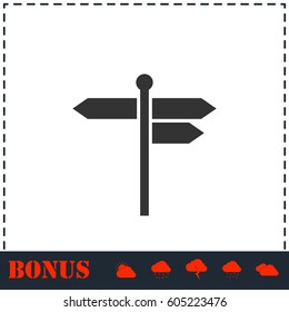 Signpost icon flat. Simple vector symbol and bonus icon