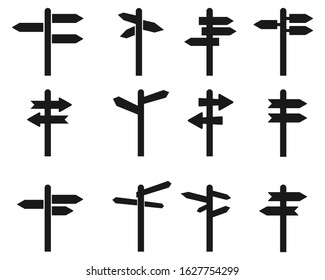signpost icon in flat style on white. vector Illustration