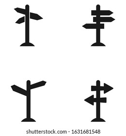 signpost icon in flat style on white. vector Illustration
