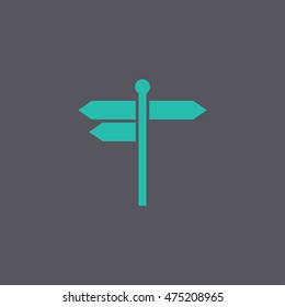 signpost icon. Flat Vector illustration EPS 10