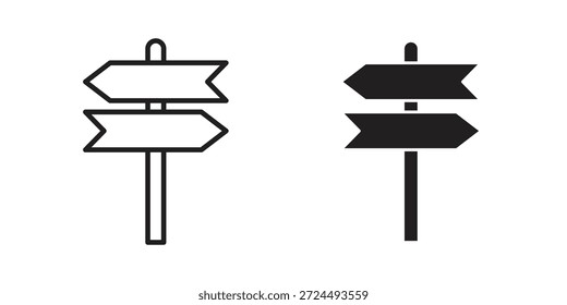Signpost icon illustration, thin line vector, web design sign,