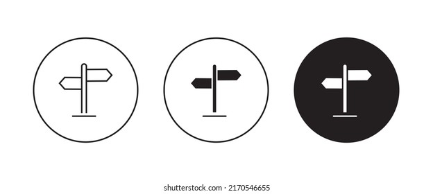 signpost icon, information, direction, arrow vector, sign, symbol, logo, illustration, editable stroke, flat design style isolated on white linear