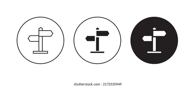 Signpost Icon, Information, Direction, Arrow Vector, Sign, Symbol, Logo, Illustration, Editable Stroke, Flat Design Style Isolated On White Linear