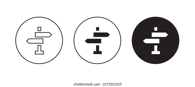 Signpost Icon, Information, Direction, Arrow Vector, Sign, Symbol, Logo, Illustration, Editable Stroke, Flat Design Style Isolated On White Linear