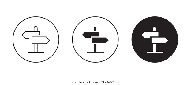 Signpost Icon, Information, Direction, Arrow Vector, Sign, Symbol, Logo, Illustration, Editable Stroke, Flat Design Style Isolated On White Linear