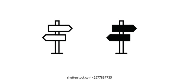 signpost icon, information, direction, arrow vector, sign, symbol, logo, illustration, editable stroke, design style isolated on white linear