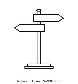 signpost icon, information, direction, arrow vector, sign, symbol, logo, illustration, editable stroke, design style isolated on white background