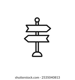 signpost icon Isolated flat vector in outline