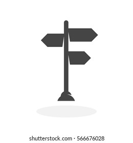 Signpost icon isolated on white background. Signpost vector logo. Flat design style. Modern vector pictogram for web graphics - stock vector