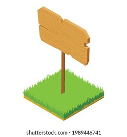 Signpost icon. Isometric illustration of signpost vector icon for web