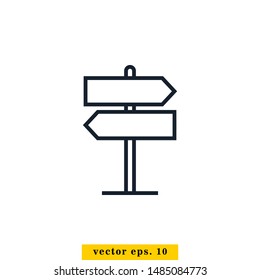 Signpost Icon Logo Vector Design Template