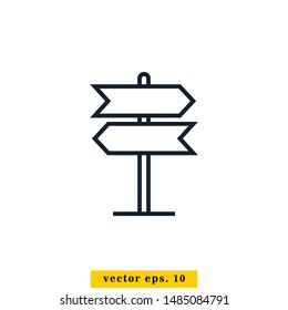 Signpost Icon Logo Vector Design Template