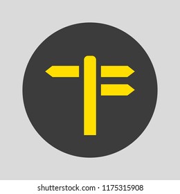 Signpost icon on gray background. Vector illustration
