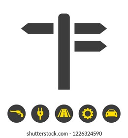 Signpost icon on white background. Vector illustration