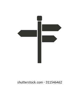 Signpost  icon  on white background. Vector illustration.