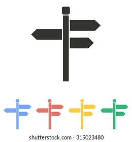 Signpost  icon  on white background. Vector illustration.