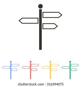 Signpost  icon  on white background. Vector illustration.