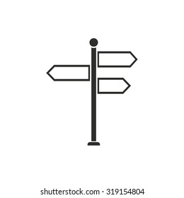 Signpost  icon  on white background. Vector illustration.