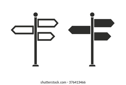 Signpost  icon  on white background. Vector illustration.
