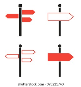 Signpost  icon  on white background. Vector illustration.