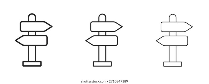 Signpost icon with outline style, vector illustration designs