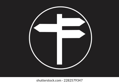 signpost icon. outline vector sign, linear style pictogram isolated on white.