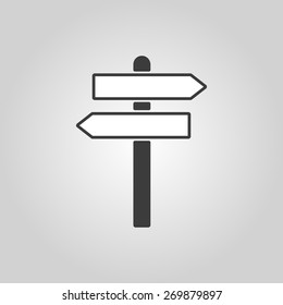 The signpost icon. Pointer symbol. Flat Vector illustration