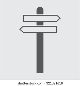 The signpost icon. Pointer symbol. Flat Vector illustration