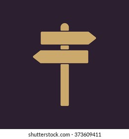 The signpost icon. Pointer symbol. Flat Vector illustration