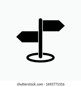 Signpost Icon. Pointing Board Symbol - Vector.