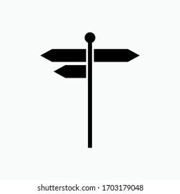 Signpost Icon. Pointing Board Symbol - Vector.