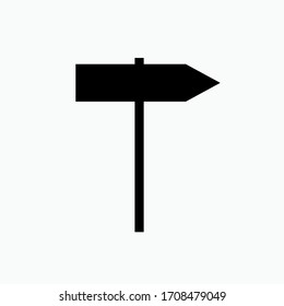 Signpost Icon. Pointing Board Symbol - Vector.