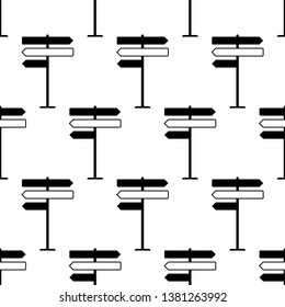 Signpost Icon Seamless Pattern, Sign Post Icon Vector Art Illustration