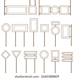Signpost Icon Set Directional Illustrations for Navigation and Travel Projects