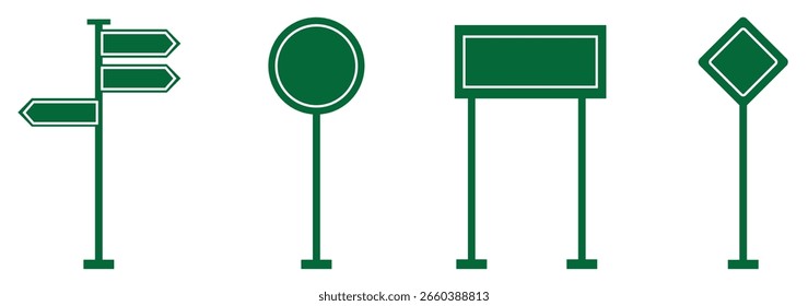 Wegweiser-Symbol Set Richtungsillustrationen für Navigations- und Reiseprojekte