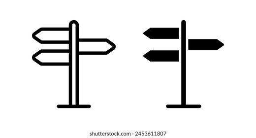 Signpost icon set. flat illustration of vector icon