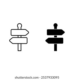 Signpost icon set. for mobile concept and web design color editable
