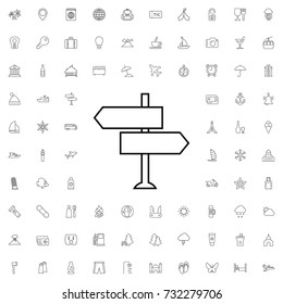 Signpost icon. set of outline tourism icons.