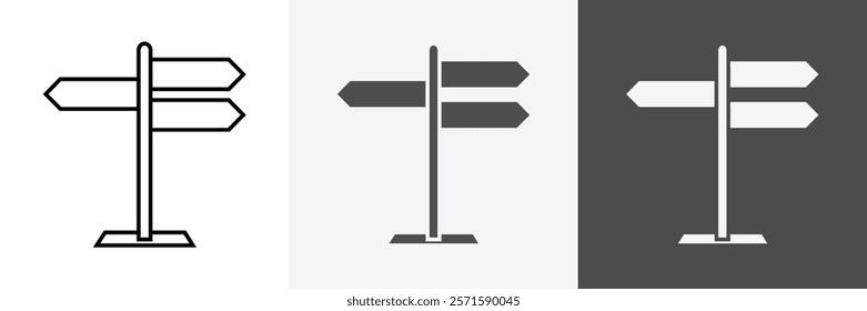 Signpost icon set vector art