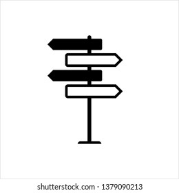 Signpost Icon, Sign Post Icon Vector Art Illustration