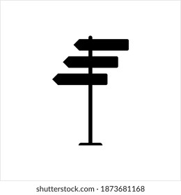 Signpost Icon, Sign Post Icon Vector Art Illustration