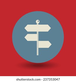 Signpost icon or sign, vector illustration