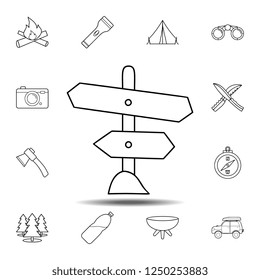 signpost icon. Simple outline vector element of camping set icons for UI and UX, website or mobile application