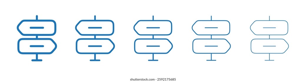 Signpost icon Symbol collection thin outline set