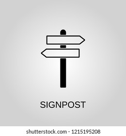 Signpost icon. Signpost symbol. Flat design. Stock - Vector illustration