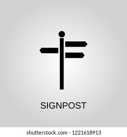 Signpost icon. Signpost symbol. Flat design. Stock - Vector illustration