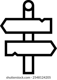 signpost icon. Thin linear style design isolated on white background