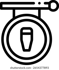 Icono de señal. Diseño De Estilo Lineal Delgado Aislado Sobre Fondo Blanco